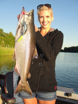 Alma with a July king salmon