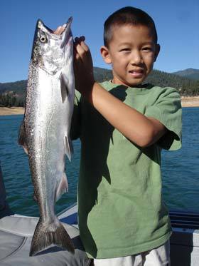 Wow nice salmon for the little guy